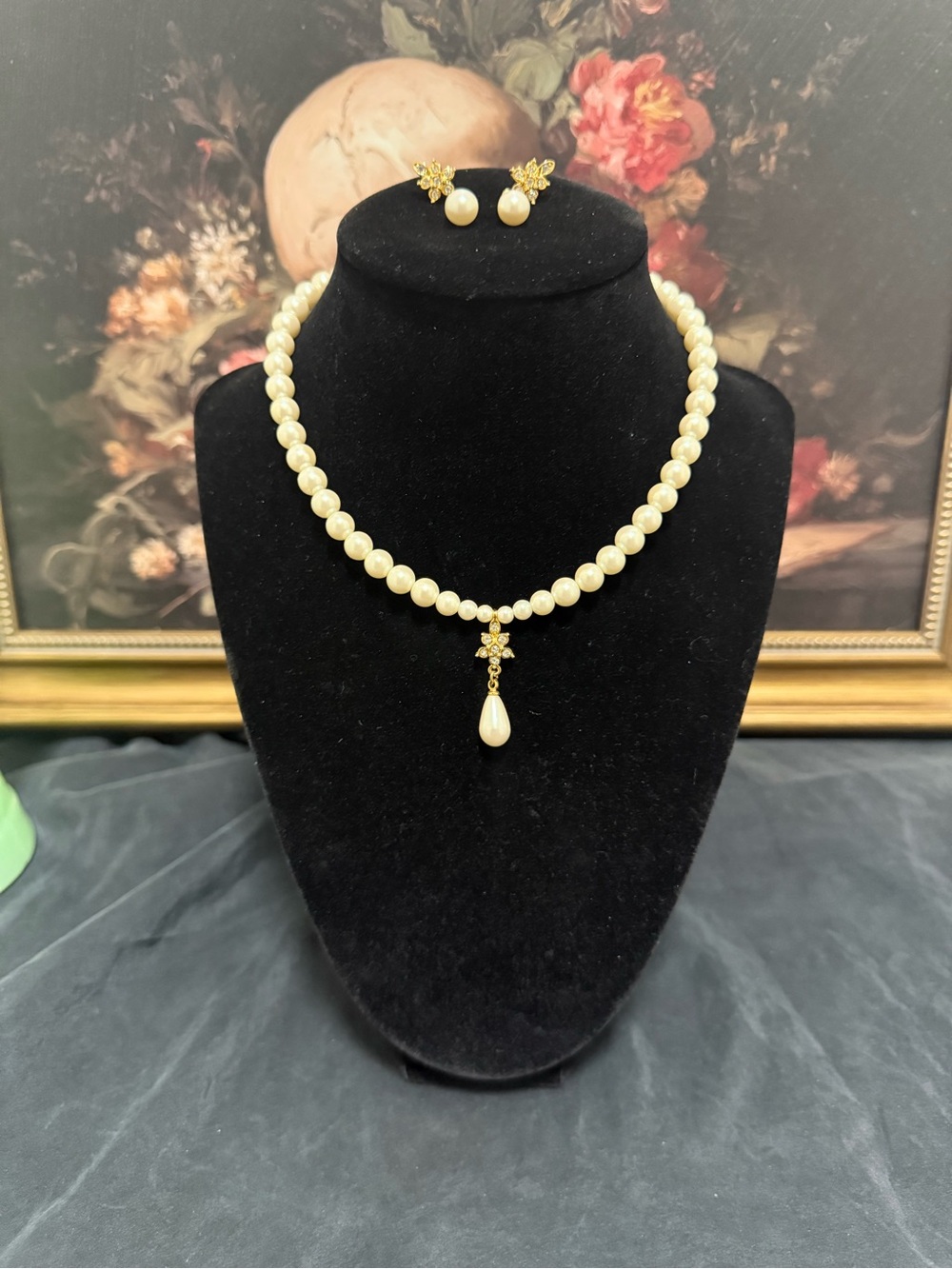 Vintage Napier Pearl Necklace and Earring Set